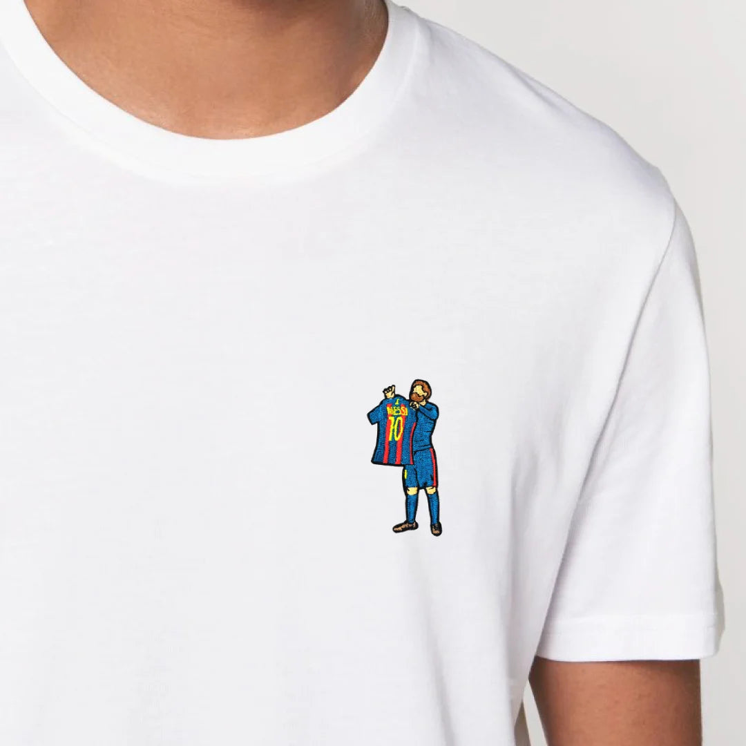 T-shirt brodé "Messi"⎜Barcelone - Maison Ferveur